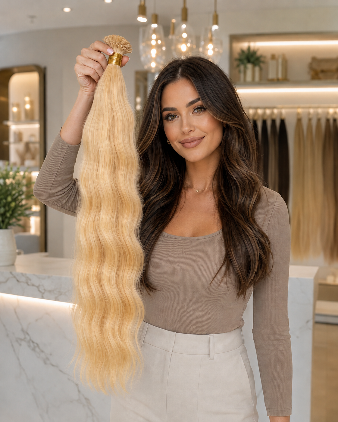 Prémiové evropské vlasy  ODSTÍN #8 - teplá blond