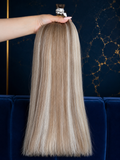 Prémiové evropské vlasy – světlá béžová blond s perleťovým melírem