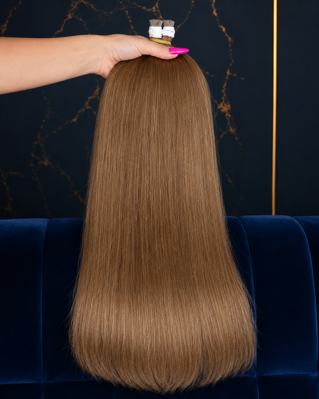 Prémiové evropské vlasy – odstín #6.3 ,tmavě blond zlatá